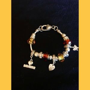 Sister beaded charm bracelet